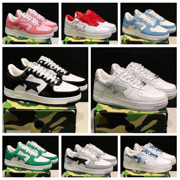 

fashion designer casual sk8 sta shoes grey black stas sk8 color camo combo pink green abc camos pastel blue patent leather m2 with socks pla