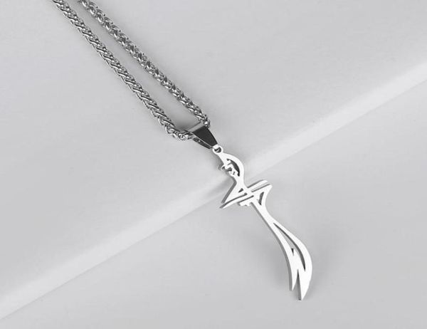 

hz zulfiqar of imam ali stainless steel pendant necklace islam muslim jewelry accept drop 77983851081728, Silver