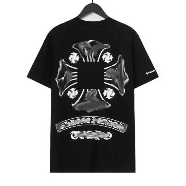

men's classics luxury t shirt brand ch t-shirts designers men women tees fashion horseshoe sanskrit cross print cotton t-shirt casual, White;black
