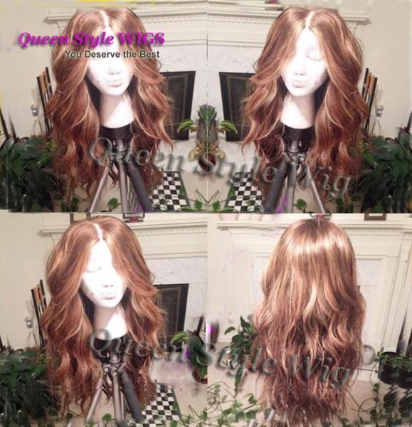 

no need cut lace wig natural loose curl hand woven deep parted scalp sunstone blonde color hair wigs for white women3463003, Black