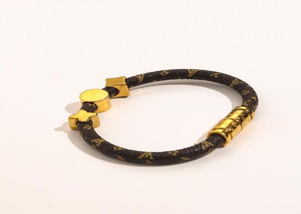 

new style bracelets women bangle designer letter jewelry faux leather 18k gold plated stainless steel bracelet womens wedding gift5879980, Black