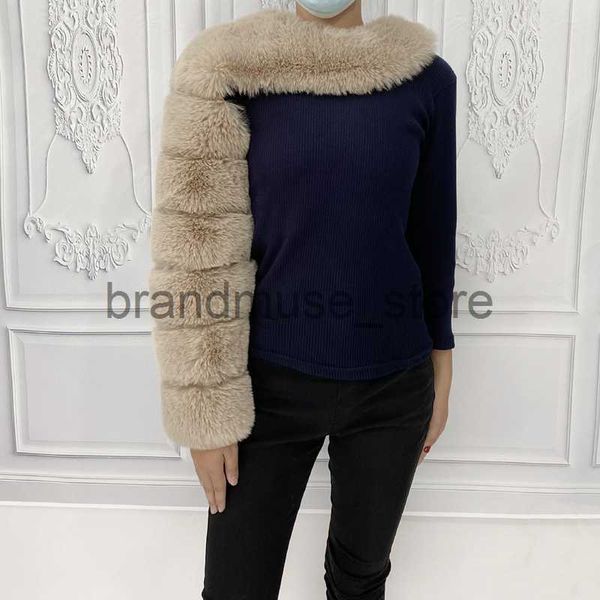 

women's jackets 2021 new women faux fur coat autumn winter faux fox fur one sleeve coat false fur jackets j230806, Black;brown