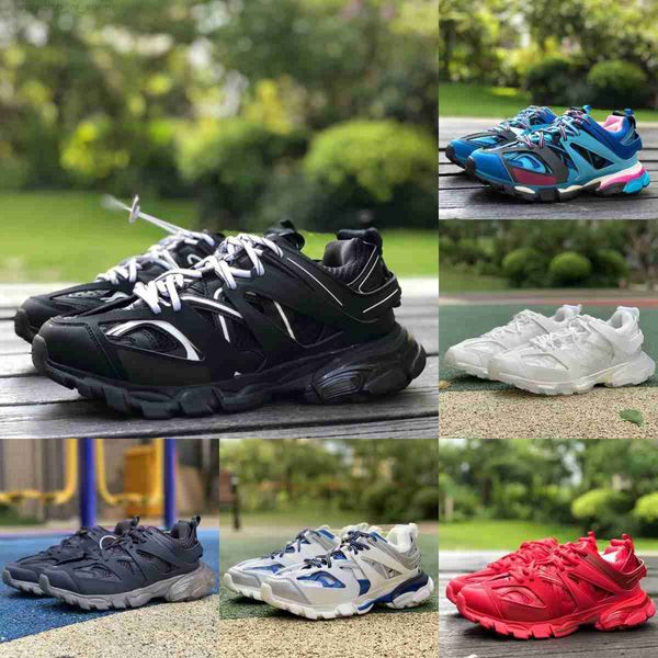 

2023 luxury brand designer men women casual shoes track 3 3.0 triple white black sneakers tess.s. gomma leather trainer nylon printed platfo