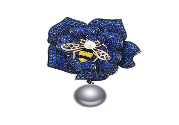 

elegant bee flower brooches enamel pins honeybee crystal rose jewelry pin broach wedding bouquet pin brosche femme bijoux64605656269990, Gray