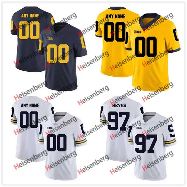 

wolverines football jerseys custom michigan college any name number embroidery football stitched jersey youth women's mens size s-6xl, Black;red