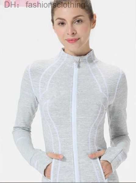 

l-78 jacket outfit yoga clothes long sleeve sweatshirts thumb hole training running lu women slim fitness coat 4 lululemen k60z, Black
