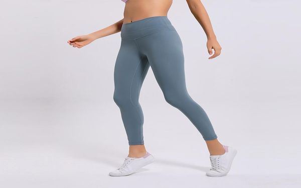 

naked material women yoga pants solid color sports gym wear leggings high waist elastic fitness lady overall tights workout8265686