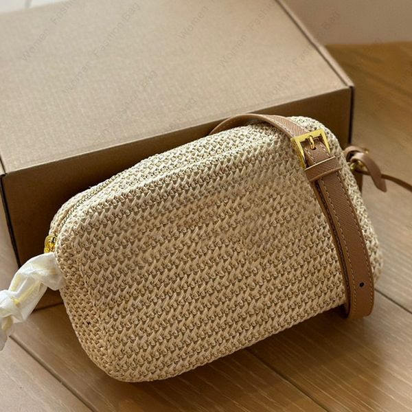 

lafite straw grass woven camera bum bag women's waist bag designer wallet