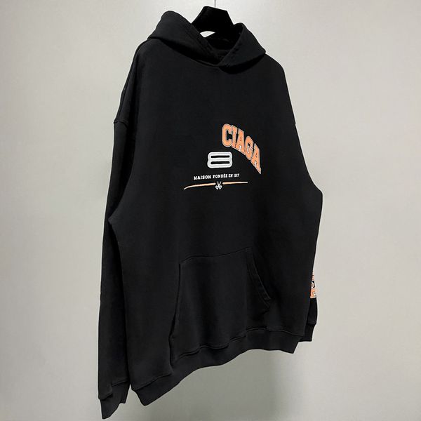 

autumn winter mens hoodies sweatshirts designer hoodie women couple high street fashion printed casual loose hooded pure cotton sweaters cl, Black