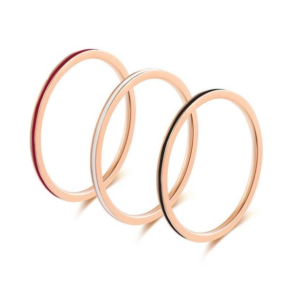 

2020 men titanium stainless black white red ring lover couple smooth fashion jewelry gift6208028, Golden;silver