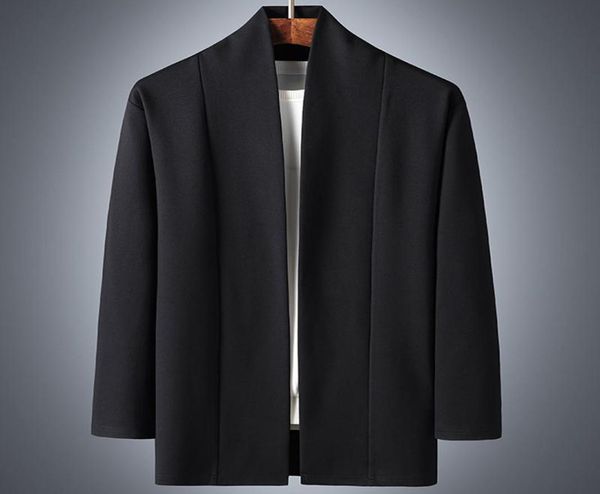

men039s sweaters spring autumn korean fashion black knitted cardigan coat without button men clothes plus size 6xl 7xl 8xl5511951, White;black