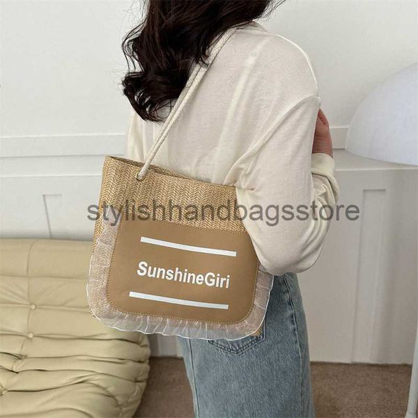 

shoulder woven straw for women with large capacity 2023 new summer beach vacation shoulder commuting tote bagstylishhandbagsstorestylishhand