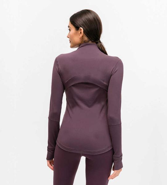 

78 designer new zipper jacket quick drying yoga suit long sleeve thumbhole training running jacket women's slim fitness jacket1033108, White;red