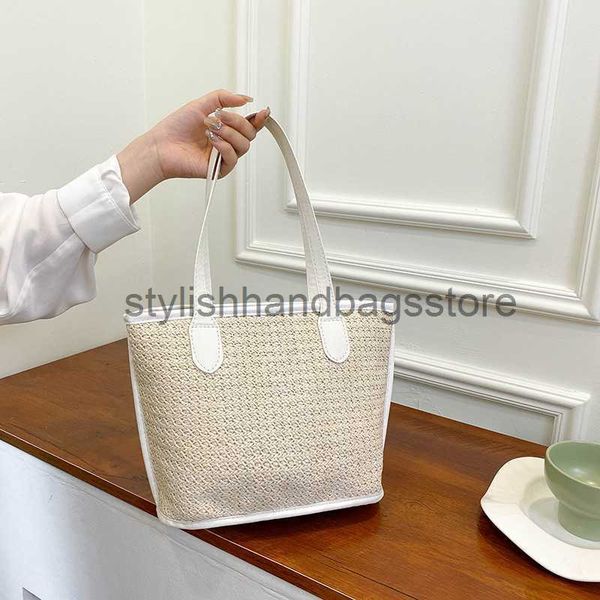 

shoulder summer leisure simple large capacity bucket 2023 new fashion woven western tote bagstylishhandbagsstorestylishhandbagsstore