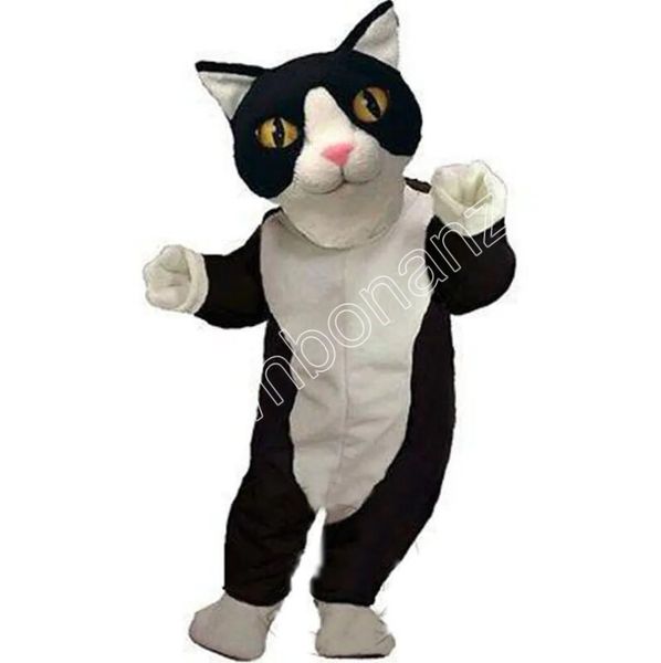 

black & white cat mascot costume walking halloween suit large event costume suit party, Red;yellow