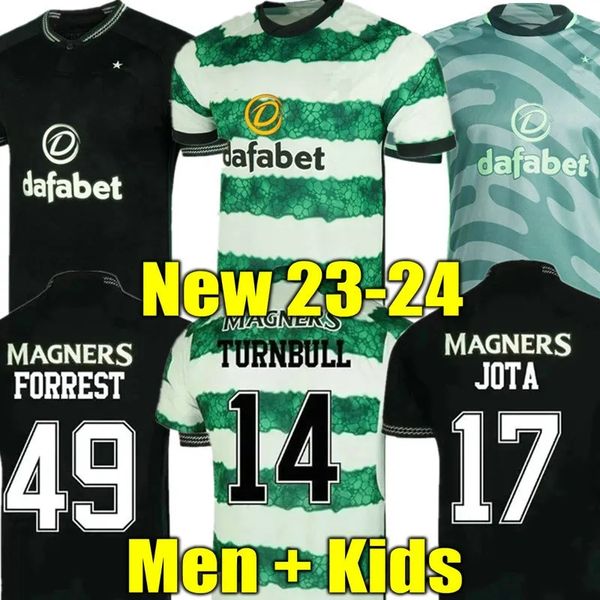 

23 24 soccer jerseys home away kyogo edouard 2023 elyounoussi celtices turnbull ajeti christie jota griffiths forrest men kids kit uniforms, Black;yellow