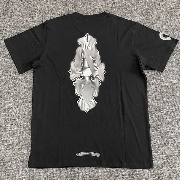 

luxury men's classics t shirt brandch t-shirts designers men women tees fashion horseshoe sanskrit cross print cotton t-shirt casual s, White;black