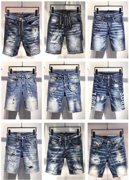

designer shorts ss20 d2 brand designer men denim short jeans embroidery pants fashion holes trousers it pnr uareds 2s s2092647, Blue