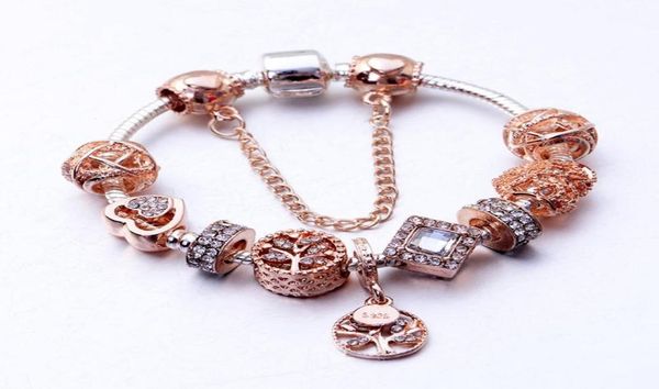 

alloy women bracelet bangle life tree diy beads bracelet ladies festival gift rose gold jewelry accessories49526287705274, Golden;silver