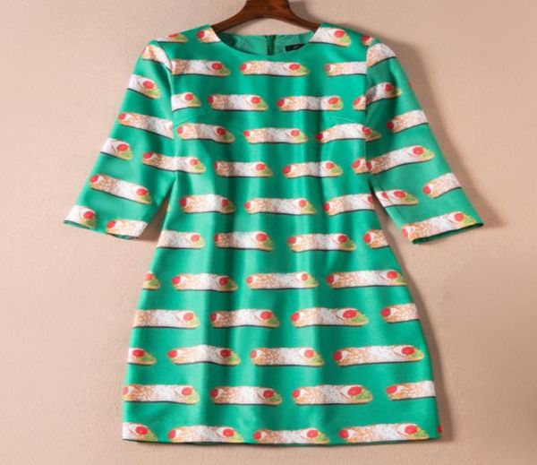 

fashion print women sheath dress 34 sleeve round neck casual dresses 07k8041463194, Black;gray