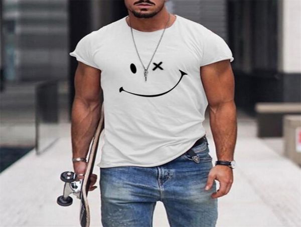 

wenyujh summer casual short sleeve tshirts for mens fashion face print oneck pullover plus size male tee 2107076022275, White;black