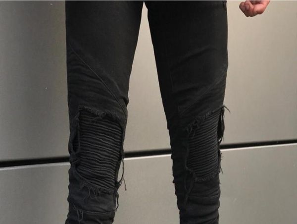 

fashionmen feet pants zip black skinny jeans men designer ripped denim jeans casual cotton stretch jean male slim fit high street5397786, Blue