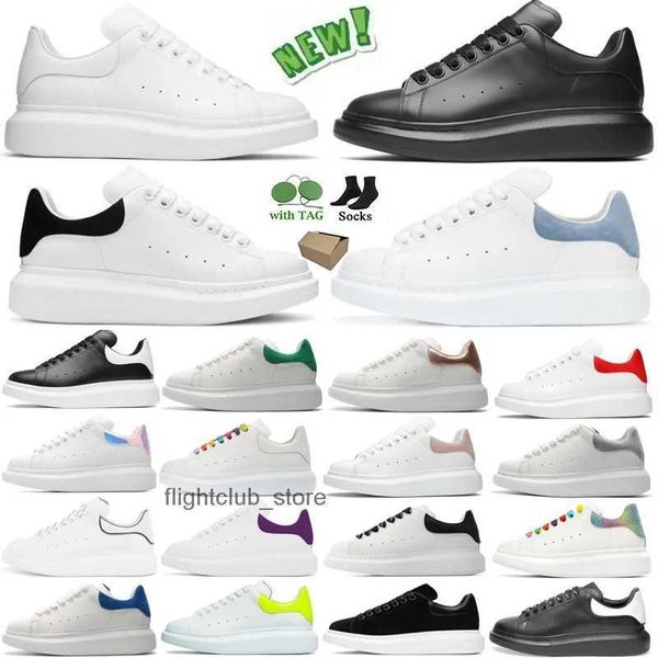 

fashion white casual shoes oversized espadrilles alexander''mqueen platform mens womens luxury velvet leather designer lace up sne, Black