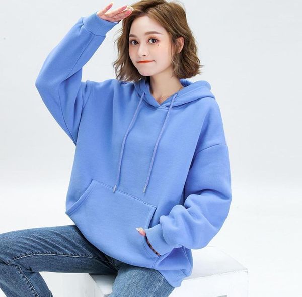 

women's hoodies & sweatshirts women big size coat sky be simple student loose amatch velvet thick pullovers 2021 autumn winter 13255619, Black