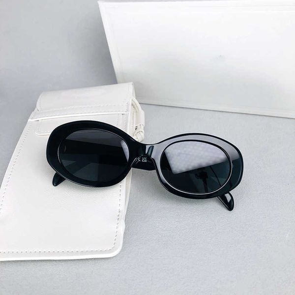 

ce's new l40194 triumphal arch oval full plate cat's eye sunglasses female, White;black
