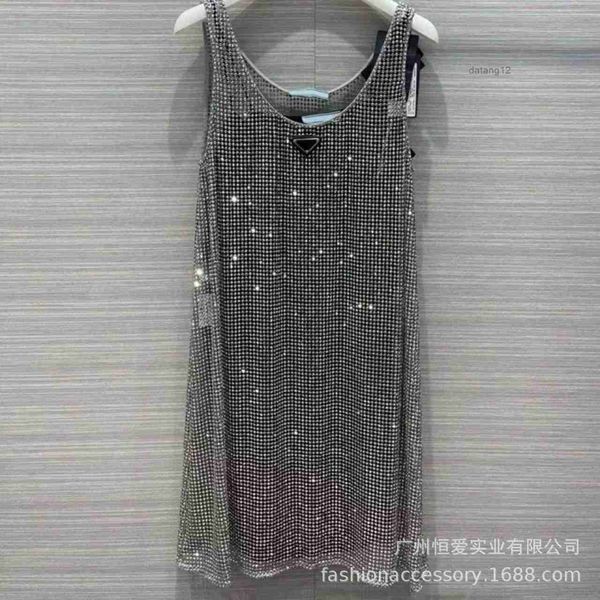 

triangle badge sleeveless womens black satin p-letter diamond sling vest rhinestone shiny hollow mesh dresses camis gift for girls clothing, White;black