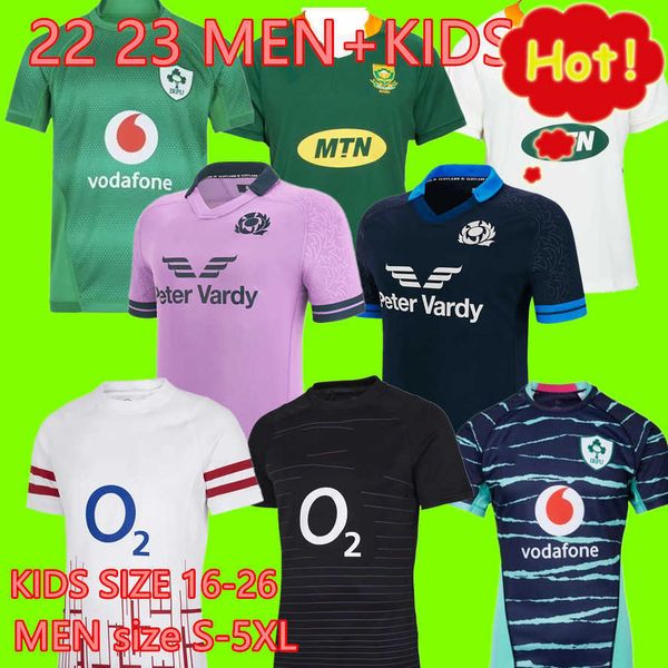 

2023new ireland rugby jersey sweatshirt 22 23 scotland english south englands uk african home away men and kids kit alternate africa rugby s, White;black