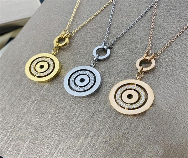

womens designer jewelry custom gold chains calm circles necklace high version silver simple circularity pendants for women in silv2902433