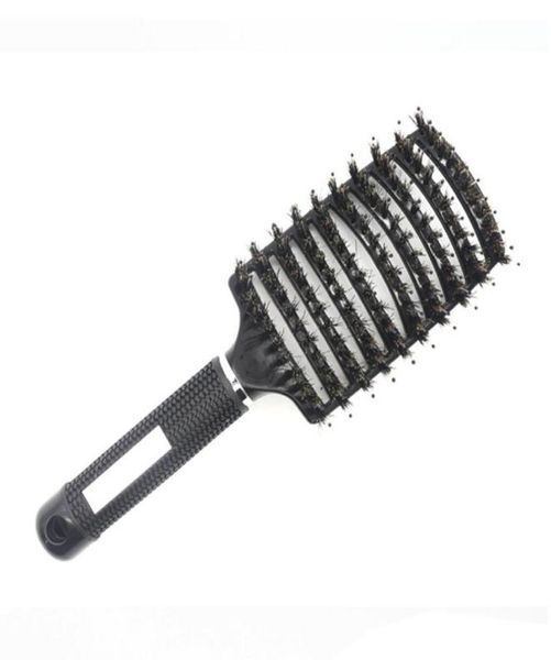 

women hair scalp massage comb bristle nylon hairbrush wet curly detangle hair brush for salon hairdressing styling tools8947823, Silver