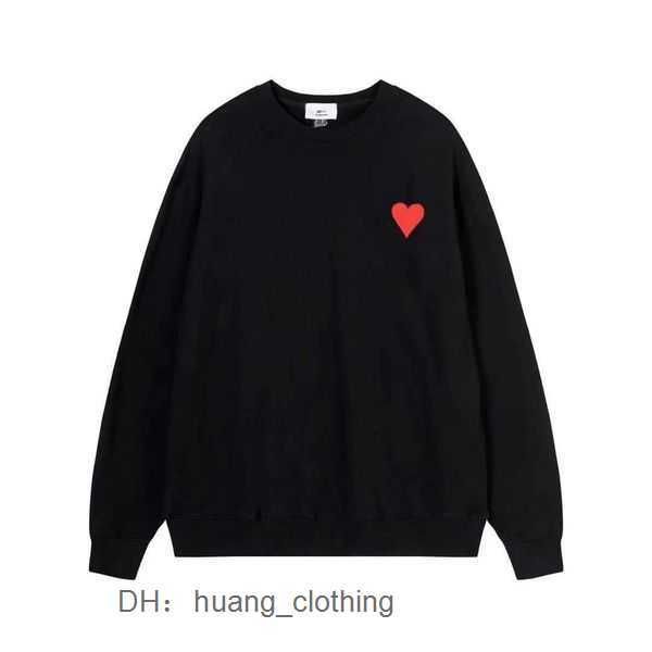 

amiparis men's and women's designer hoodie paris sweater embroidery a-word red love thin round pullover couple sweatshirt long sle, Black