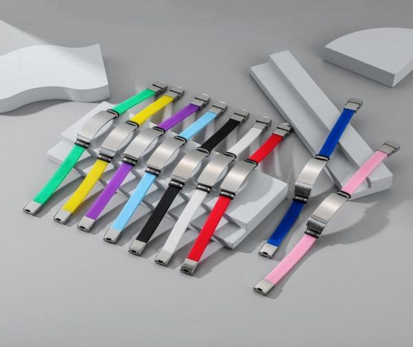 

s1612 fashion jewelry stainless steel silicone bracelet multicolor sport bracelet6489227, Golden;silver