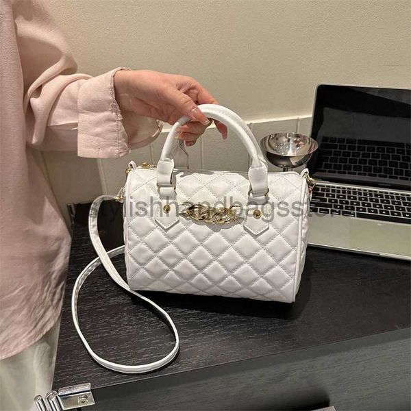 

shoulder large capacity boston 2023 summer new fashion simple korean version foreign style lingge handbag casual womenstylishhandbagsstorest