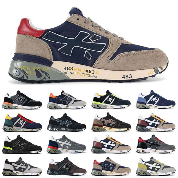 

designer shoes premiata runner lander landeck mick black white green midnight blue brown luxury sneakers mens trainer