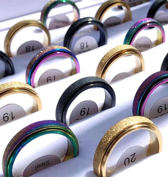 

bulk lots 30pcs flashy charm drehring band rings rotating mix for women men fashion love gifts jewelry273u1670760, Silver