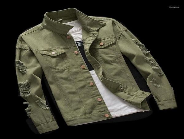 

casual slim denim jacket for men hip hop denim jacket men windbreaker streetwear ripped jeans bomber118033327, Black;brown