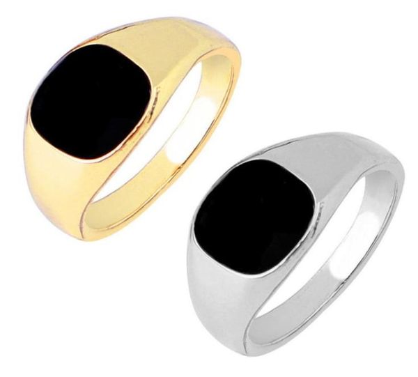 

fashion men cluster rings black enamel punk south american women couples ring alloy 18k gold silver plated size 712 jewelry party4541706, Golden;silver