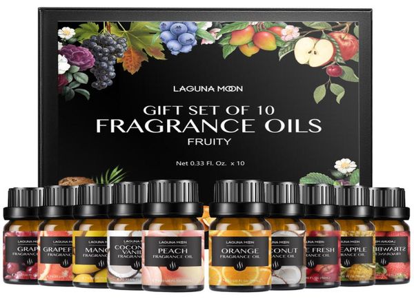 

lagunamoon 10ml pure scented fragrance oil set for humidifier aroma diffuser bathbomb soaps making8722400