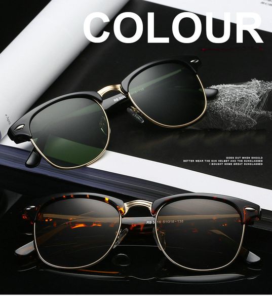 

glass lens men round sunglasses classic brand retro women sunglasses luxury bans designer eyewear metal frame glass lenses sun glasses ray 3, White;black