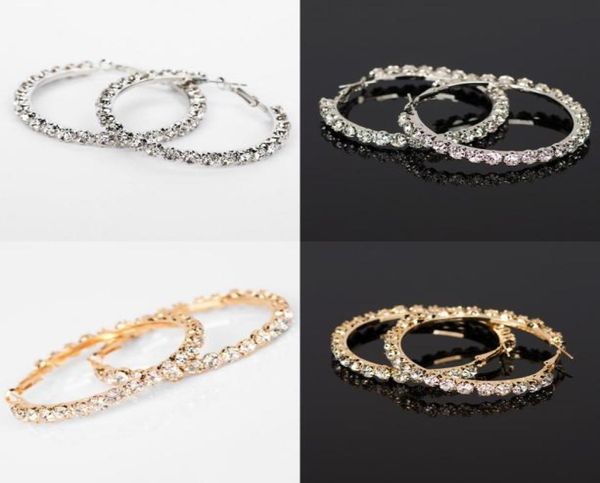 

fashion stud hoop earrings 2020 korean luxury jewelry rhinestone women earring plated gold silver hoops eardrop 4 7yf g2b5653942, Golden;silver