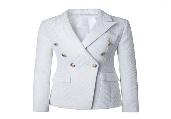 

new fashion 2020 runway style women039s lion buttons double breasted twill jacquard blazer jacket outerwear14872110, White;black