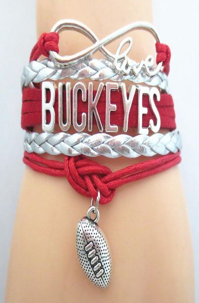 

jewelry infinity love ohio buckeyes sport football team bracelet friendship bracelets b090062698160, Golden;silver