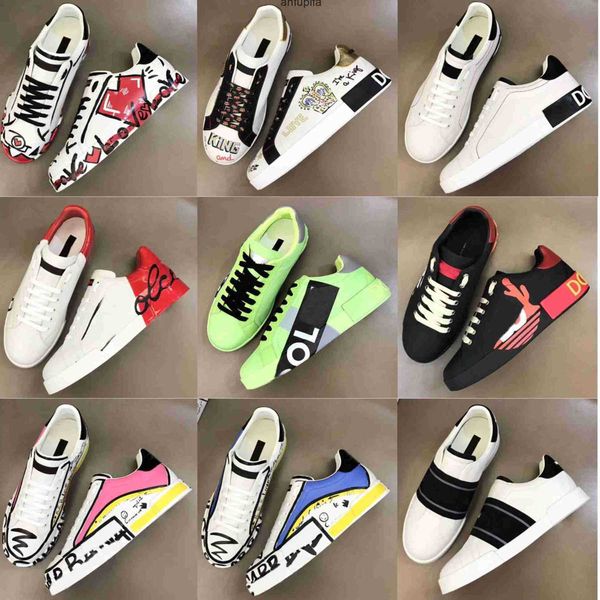 

designer portofino sneakers luxury leather calfskin dg gabana dolce and gabbana shoes nappa comfort outdoor trainers men's casual walki, Black