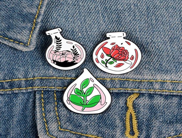 

potted plants enamel pin custom bottles brooches clothes shirt lapel backpack badges flowers jewelry gift for friends8293919, Gray