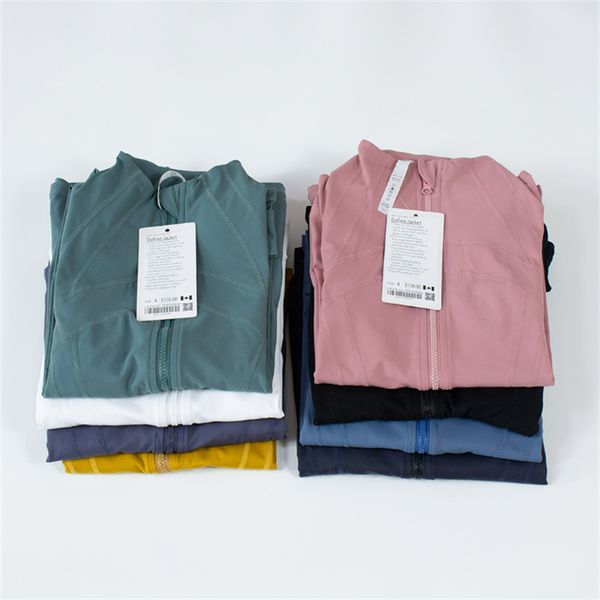 

women's jacket lulul yoga sports coat women's elastic zipper running yoga long sleeve fitness yoga suit ll yoga outfit lu lu lemon
