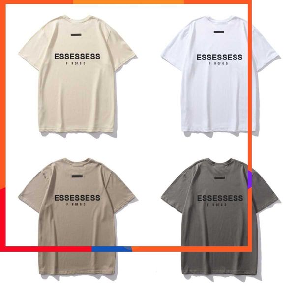 

ess designer mens t-shirt fashion high street god short sleeve crew neck print loose oversize casual t-shirt 100% pure cotton lovers clothi, White;black