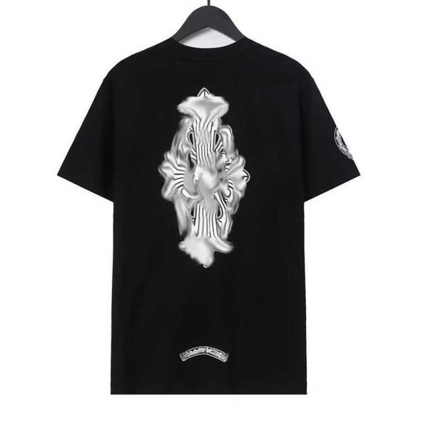 

luxury men's fashion t shirt brand ch t-shirts designers men women tees horseshoe sanskrit cross print classics cotton t-shirt casual, White;black
